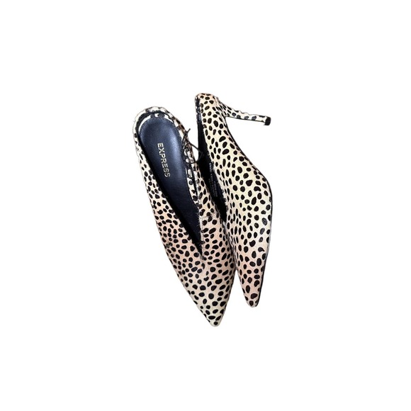 Express Shoes - NWT Leopard Pony Hair Mules